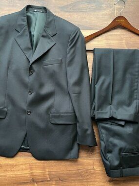 Chiavari Black wool Suit formal wedding business event